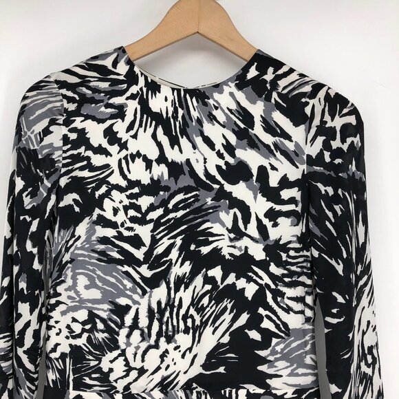 NWT Adam By Adam Lippes Women’s Black & White LS Printed Sheath Mini Dress  0 - Picture 5 of 16